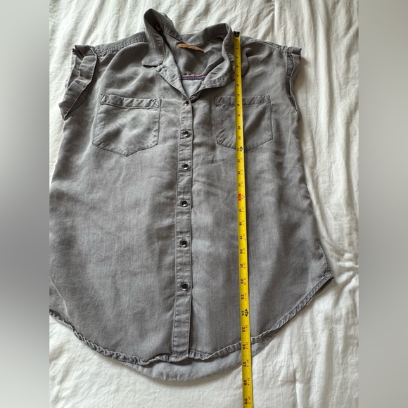 Jachs Girlfriend Womens Short Sleeve Tencel Blouse (Grey, - Picture 7 of 10